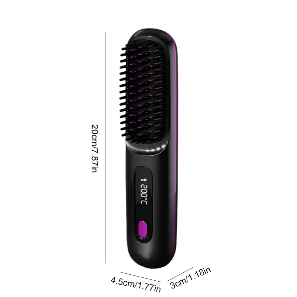 Portable Cordless Hair Straightening Brush