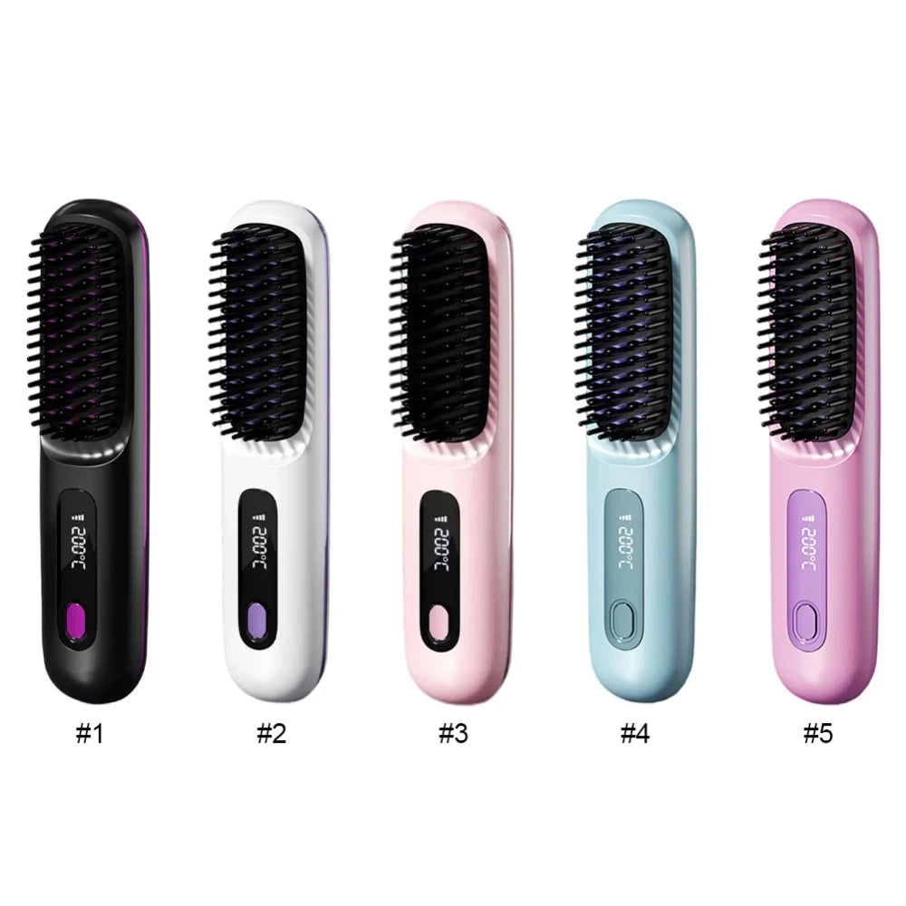 Portable Cordless Hair Straightening Brush