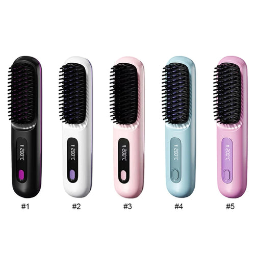 Portable Cordless Hair Straightening Brush